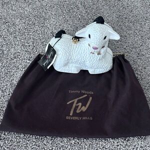 Timmy Woods White and Black Lamb Purse